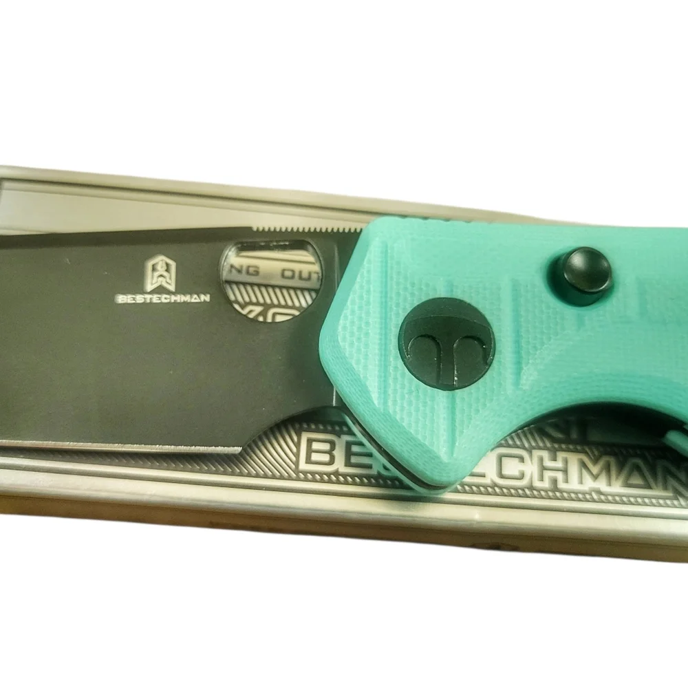 BESTECHMAN // Angry Owl // D2, G10 Scales // Button Liner Lock Knife
